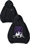 Athletic Girls Design Back Printed Black Hooded Sweatshirt