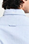 Men's Blue Slim Fit Classic Collar Oxford Shirt - 4