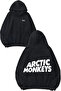 سترة مطبوع سوداء بتصميم Arctic Monkeys بغطاء رأس
