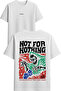 Not for Nothing Design Printed White Oversized T-Shirt