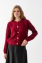 Soft Towel Texture Knitwear Cardigan - Stylish Cardigan Model with Gold Button Detail - Women's Cardigan - 7