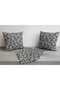 Black and White Digital Print Heart Pattern Throw Pillow and Runner Tea Set (2 Throw Pillows + 1 Runner 142X40 cm) - 3