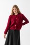 Soft Towel Texture Knitwear Cardigan - Stylish Cardigan Model with Gold Button Detail - Women's Cardigan - 5