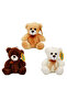 0998 Sun-Jhn-Pff-Sk Plush Bear Sitting with Ribbon 21cm - Color in Stock Will Be Sent - 5
