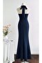 Melissa - Halter Neck Fish Form Flounce Maxi Dress - 2