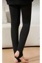 Women's Black Plush Warm Winter Heeled Thermal Socks Leggings - 4