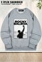 Unisex Movie Rocky Printed Oversized Crew Neck Sweatshirt