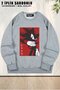 Unisex Black Shadow Hedgehog Manga Style Printed Oversized Crew Neck Sweatshirt