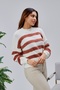 Coool Oversized Wide Fit Crew Neck Lucy Striped Sweater - 6