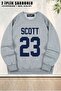 سويت شيرت للجنسين من One Tree Hill، Nathan's Jersey مطبوع قصة فضفاضة برقبة دائرية