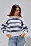 Coool Oversized Wide Fit Crew Neck Lucy Striped Sweater