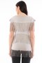 Viscose Fabric Stone Color Summer Tassel Detailed Women's Blouse - 7