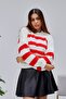Coool Oversized Wide Fit Crew Neck Lucy Striped Sweater - 6