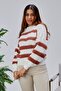 Coool Oversized Wide Fit Crew Neck Lucy Striped Sweater - 4