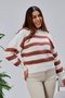 Coool Oversized Wide Fit Crew Neck Lucy Striped Sweater - 5