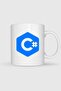 كوب بتصميم شعار Csharp