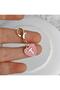 Letter t Pink Heart Keychain or Bag Ornament