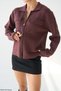 Women's Plum Polo Neck Zippered Cardigan - 3