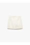 A-Line High Waist Tweed Mini Skirt with Metal Accessories - 4