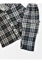 Boy's Cotton Suede Fabric Gray Color Green Plaid Pattern Shirt Collar Buttoned Winter Pajama Set - 4