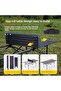 YU WELL Portable Roll-Up Camping Table with 6 Chairs, Aluminum Folding Set 120x55x50cm Black - 3