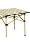 YU WELL Portable Roll-Up Camping Table with 2 Chairs, 53x50x50cm Beige - 4