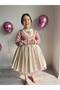 Girl's Special Design Lace-Up Front Vest-Looking Powder Pink Evening Dress