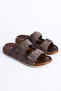 Dustin Men's Double Strap Buckled Suede Leather-Look Anatomical Casual Daily Slipper - 2