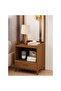 Multifunctional Modern Solid Wood Bedside Table with Large Coat Rack - 5