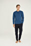 100% Cotton New Season Midi Collar Men's Stylish Design Pajama Set - 8
