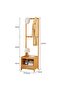 Multifunctional Modern Solid Wood Bedside Table with Large Coat Rack - 8