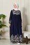 Straight Robe with Button Front Viscose Fabric Tessiture Clothing Mother's Dress Prayer Dress - 5