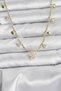 Brass Gold Color Zircon Stone Flower Model Women's Necklace
