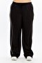 Plus Size Sweatpants with Double Stripes on the Sides and Elastic Waistband Black - 2