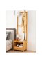 Multifunctional Modern Solid Wood Bedside Table with Large Coat Rack - 2