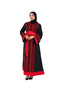 Hijab Dress Palestine Embroidered Satin Belted Black Women's Dress - 8