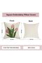 Pink Tulip Embroidered Throw Pillow Covers 18x18 Set of 2 (G3-9) - 2