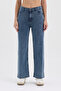Women's Hakan Jeans Stretch Wide Leg Stone Blue High Waist Denim Trousers