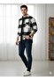 Single Pocket Detailed Plaid Textured Cashmere Cotton Button-Down Collar Winter Lumberjack Shirt - 3