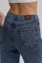 Women's Hakan Jeans Stretch Wide Leg Stone Blue High Waist Denim Trousers - 7