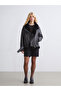 Xside Plush Biker Collar Women's Leather-Look Coat - 2