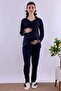 Pregnant and Postpartum Set with Hijab and Breastfeeding Features - 5 Piece Effortt - Navy Blue Color - 7