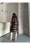 Women's Gel Padding Hooded Zipper Long Puffer Coat 25112 - 7