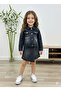 Girl's Stone Detailed Denim Jacket Shorts Set