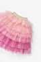 Powder Layered Tulle Girls' Long Skirt - Azalea - 6