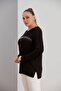 Elegant Women's Silvery V-Neck Plus Size Sweat Blouse - 3