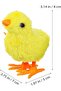 12pcs Wind-Up Jumping Chicken Toys – Plush Easter Chicks for Kids, Toddlers | Wind Up Clockwork Toys - 3