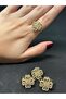Heart Shaped Gold Color Steel Stress Ring - 2
