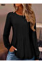 New Season Women's Ribbed Blouse Long Sleeve Round Neck Modern & Comfortable Style - 3
