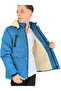 Boy's Blue Coat with Zipper Pockets, Zipper Closure, Plush Lining, Detachable Hood - 3
